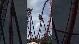 Going down  Iron Menace Dorney Park  Allentown Pennsylvania  BampM Dive Coaster [upl. by Donelle]