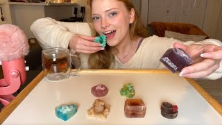 ASMR✨✨Eating Edible Crystals 💜🩷💙 [upl. by Ciprian38]