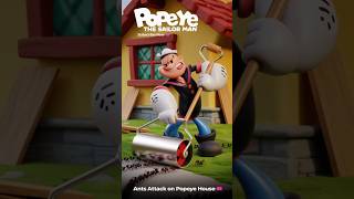 Popeye the sailor man Ants 🐜 attack on Popeye house 🤯😂ytshorts shorts Moviesexplaininshorts [upl. by Evadnee938]