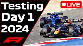 🔴2024 F1 Bahrain Testing Day 1  Commentary  Data [upl. by Annoyk]