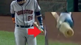 Look Robinson Chirinos Buzzer with tape on the bat World Series [upl. by Bakerman]