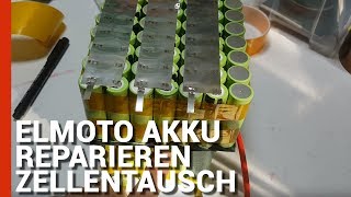 Akku Selber Bauen ELMOTO Akku reparieren  Elmoto LIPO Akku Zellentausch auf 18650 [upl. by Aniri]