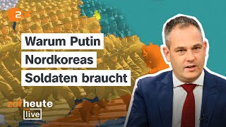 Hilfe aus Nordkorea Gehen Putin die Soldaten aus  ZDFheute live mit Militärexperte Gustav Gressel [upl. by Attelrac862]