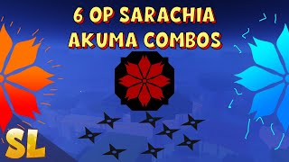 6 OP SARACHIA AKUMA COMBOS  Shindo Life CowardCat [upl. by Kado]