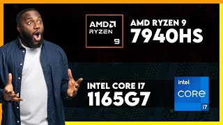 AMD Ryzen 9 7940HS vs Intel Core i7 1165G7 Comparison [upl. by Notpmah640]