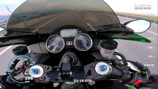 KAWASAKI ZX14R TOP SPEED  35MIN 17KM  INSANE RIDE [upl. by Ailahs]