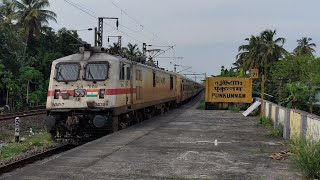 Colorful 12075 Calicut  Trivandrum Jan Shatabdi Express skipping PNQ  Hauled by RPM WAP7 30359 [upl. by Ellednek]