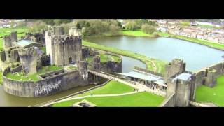 Castles from the Clouds Caerphilly Castle  Cymru or Awyr Castell Caerffili [upl. by Enriqueta]