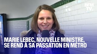 La nouvelle ministre Marie Lebec se rend à sa passation de pouvoir en métro [upl. by Schnur]