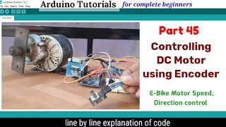 24v DC motor speed and direction control using Encoder and Arduino  Ebike motor control using BTS [upl. by Ethan]