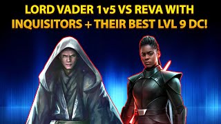 LORD VADER BASICALLY SOLOED REVA Lord Vader vs Reva  their BEST LVL 9 Datacron Galaxy of Heroes [upl. by Ronoel697]