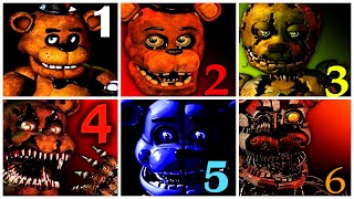 All FNAF Games Complete FNAF 1 2 3 4 5 6 Full Walkthrough [upl. by Skell]