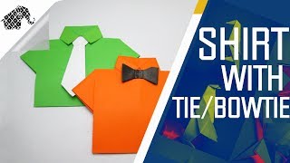 Origami  How To Make Shirt With TieBowtie [upl. by Naj118]