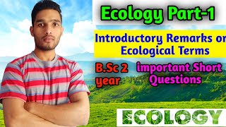 Ecology part1 Autecology Synecology BSc 2 year [upl. by Eboh]