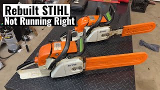 Rebuilt STIHL Chainsaw Not Running Well  Straight Gassed 2 Stroke Fixed [upl. by Eleahcim]