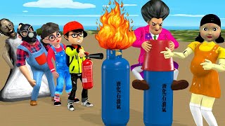 Scary Teacher 3D vs Squid Game Pregnant Dolls Gas Tank Leak Challenge x5 [upl. by Mitzl]