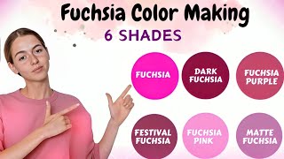 How to make Fuchsia Color  Fuchsia Color Making  Fuchsia colour  Acrylic Color Mixing [upl. by Zetta]