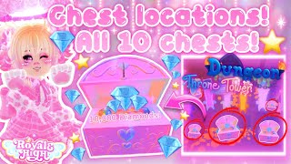 ALL 10 CHEST LOCATIONS💎 EASY  HOW TO COMPLETE QUESTS⭐️  Royale High Chest Locations Roblox💖🏰 [upl. by Arraic]