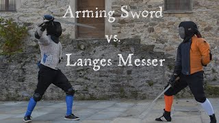 Messer versus Arming Sword sparring with Federico Malagutti [upl. by Crabb]