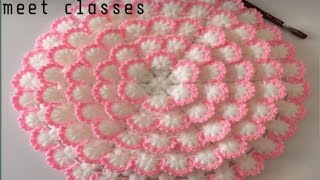 wow 😲 attractive crochet DoilyTHALPOSH table runner thalli rumaal tutorial you tube video [upl. by Aderf764]