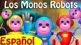 Cinco Monitos Saltan en la Cama  Los Monos Robots Five Little Monkeys  ChuChu TV Canciones [upl. by Dorine]