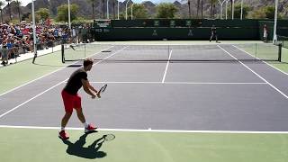 Andy Murray And Stan Wawrinka Practice Set 2017 BNP Paribas Open [upl. by Chelsy]