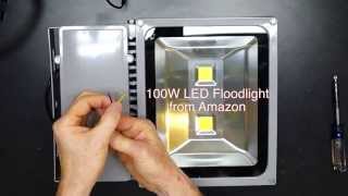 100 Watt LED vs 500 Watt Halogen Floodlight Comparison [upl. by Ranilopa]