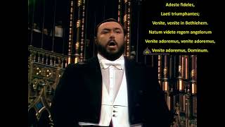 Adeste Fideles  Pavarotti 78  Lyrics messy Audio clear [upl. by Parsifal436]