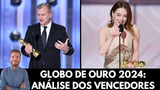 Globo de Ouro 2024 análise dos vencedores cinema a noite de Oppenheimer e Pobres Criaturas [upl. by Zoi]