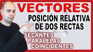 ❇️ ESTUDIA POSICIÓN RELATIVA 2 RECTAS Secante Paralela y Coincidente ❇️ Vector [upl. by Nnayelsel]