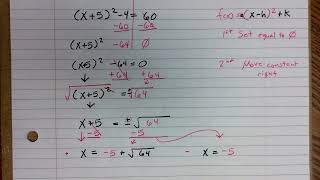 Quadratics Solving from Vertex Form [upl. by Kella]