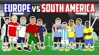 ⚽️EUROPE vs SOUTH AMERICA⚽️ 5aside feat Ronaldo Haaland Messi Mbappe and more Frontmen 511 [upl. by Gonick513]