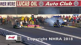 NHRA WinterNationals 2018 TF Crash B Force [upl. by Veradi736]