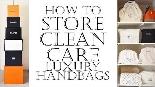 How to store clean care amp protect luxury handbags inc Chanel bags  Conditioner for leather bags [upl. by Samul615]