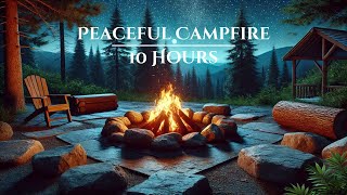 Peaceful Campfire Sounds 10 hours  Sleep Study Focus [upl. by Kazue]