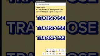 Transpose maths mathematics algebra transpose [upl. by Janessa945]