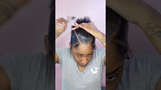 HOW TO SLEEK BRAIDED PONYTAIL 😍 sleekponytail natural ponytail [upl. by Zul]