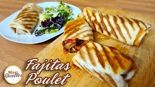 Fajitas au Poulet  Recette Facile Sandwich Maison [upl. by Ecidnak]