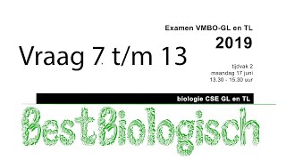 Biologie examen VMBO GL en TL 2019 tweede tijdvak vraag 7 tm 13 [upl. by Ainimre378]