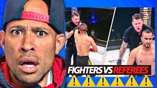 REFEREES VS FIGHTERS  REFEREE CHOKES FIGHTERS Reaction This is NUTS [upl. by Zarihs]