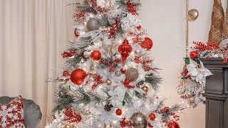 Decorate my white Christmas tree with me [upl. by Jacy]