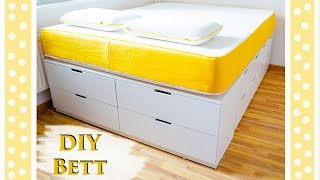 Ikea Hack  Bett bauen  Einfaches DIY Tutorial für ein Plattform Bett mit viel Stauraum [upl. by Herold]