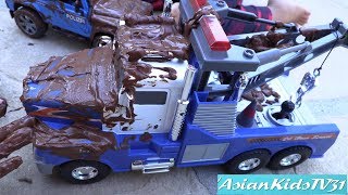 Childrens TOY CARS Playtime Washing the DIRTY TOY CARS and TOY TRUCKS Bruder and Tonka [upl. by Ynnod]