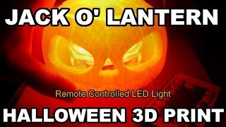 3D Print Timelapse Halloween Jack O Lantern with LED Light Pumpkin [upl. by Erna]