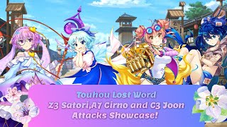 Touhou Lost Word  quotLost in Doremylandquot Z3 SatoriA7 Cirno and C3 Joon Attacks Showcase [upl. by Ailecnarf]