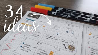 34 Ways to Use the Monthly Pages of Your Planner  bonus sidebar ideas [upl. by Honor]