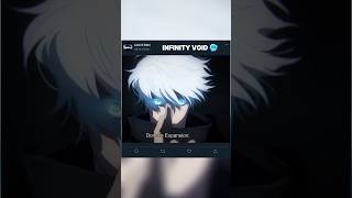 Gojo infinity void anime jjk shortfeed [upl. by Ellerred]