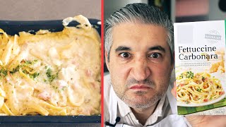 Italian Chef Try FROZEN CARBONARA shorts [upl. by Attela261]