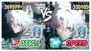 Feixiao SPEED vs ATK BOOTS Relic Damage Comparison  Honkai Star Rail [upl. by Ahsasal]