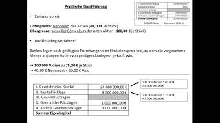 Finanzierung 5 Beteiligungsfinanzierung  Kapitalerhöhung bei einer AG [upl. by Timmie]